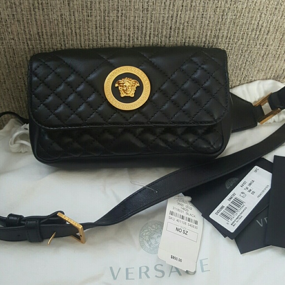 versace quilted icon evening bag